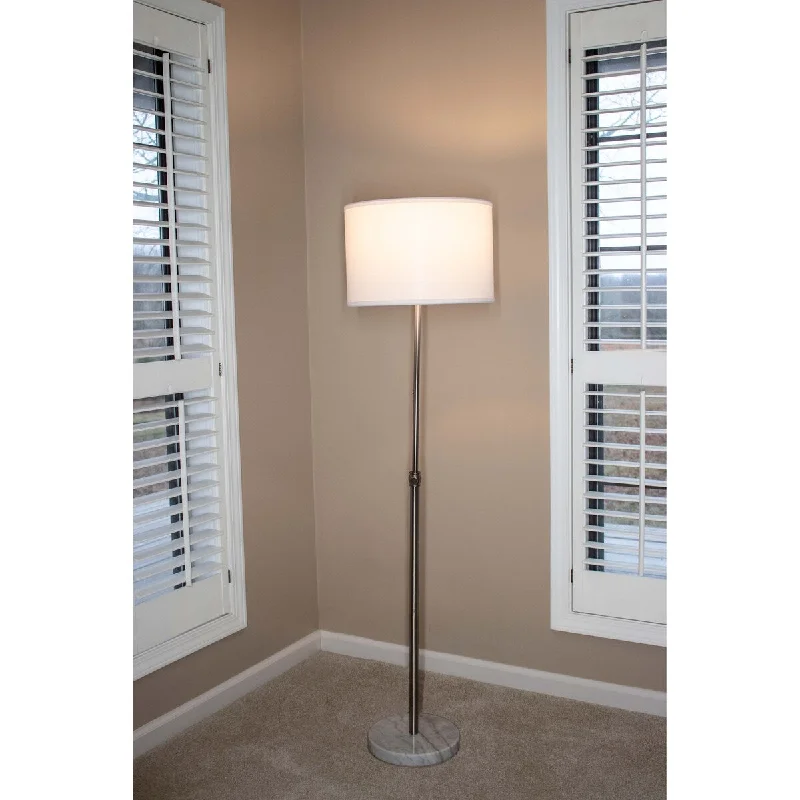 Way Switch Floor Lamp for Multiple Light Intensity LevelsElliott Brushed Steel Adjustable Floor lamp with Faux Marble Base Way Switch Floor Lamp for Multiple Light Intensity LevelsElliott Brushed Steel Adjustable Floor lamp with Faux Marble Base