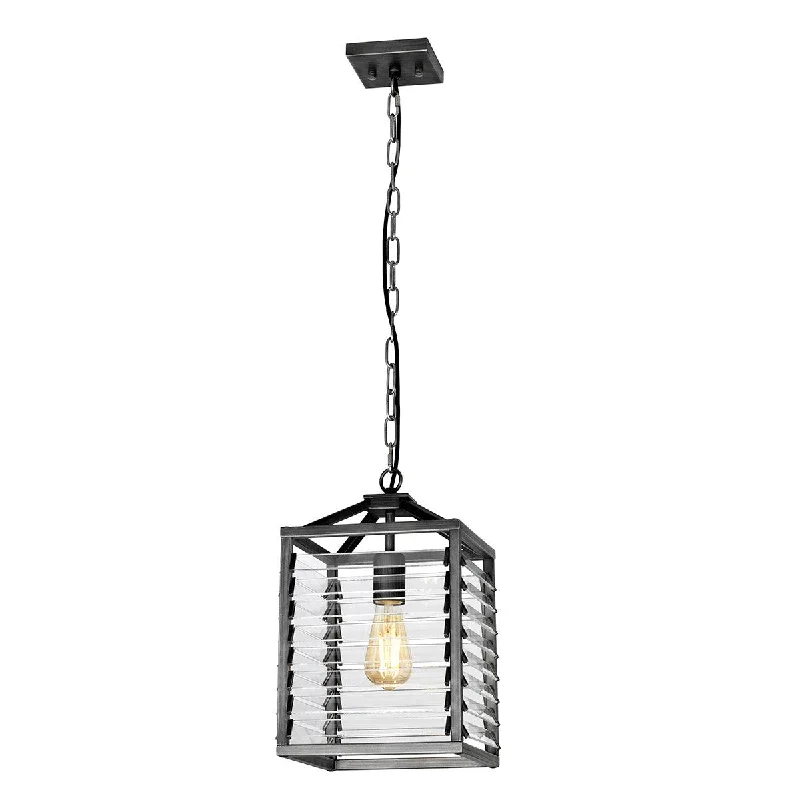  Way Switch Floor Lamp for Multiple Light Intensity LevelsElstead Louvre 1 Light Gunmetal Pendant - Clear Glass Slats