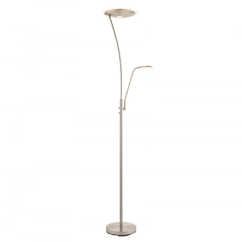 Bohemian Inspired Floor Lamp for Eclectic Home DecorEndon 73081 Alassio Mother And Child LED Task Floor Lamp Satin Chrome Bohemian Inspired Floor Lamp for Eclectic Home DecorEndon 73081 Alassio Mother And Child LED Task Floor Lamp Satin Chrome
