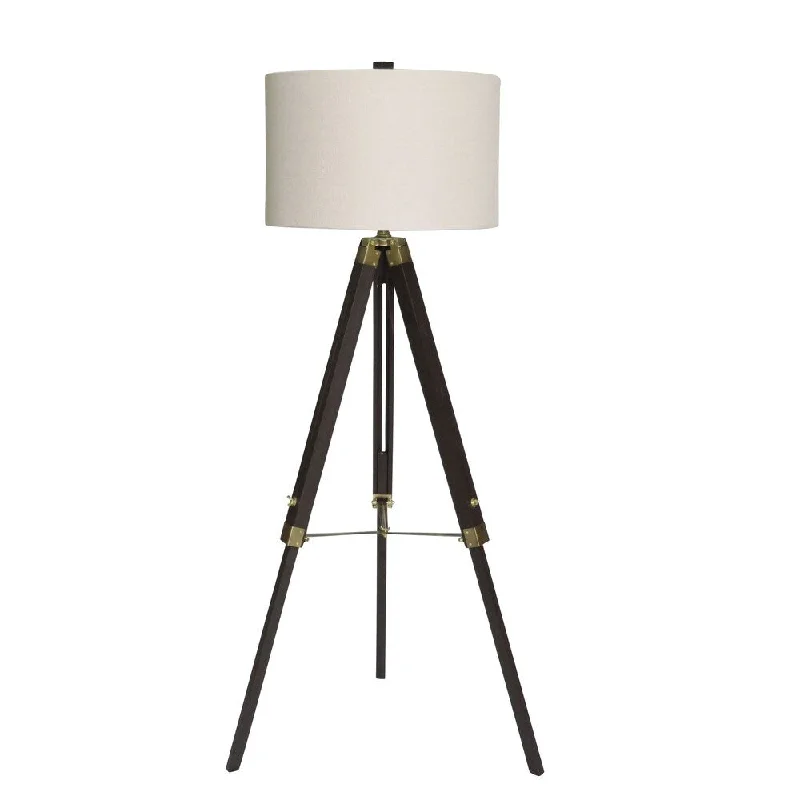 Rustic Farmhouse Style Floor Lamp for Cozy BedroomsFangio Lighting's 2026ESP 60" Espresso Wood/Brass Tripod Floor Lamp