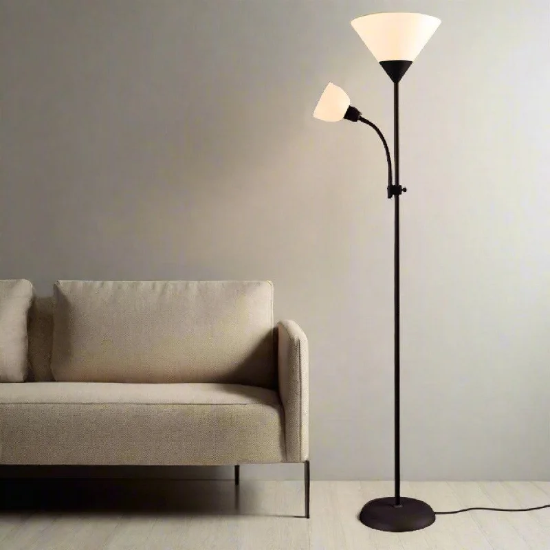 Modern Minimalist Floor Lamp for Contemporary Living RoomsClara Stylish Mother and Child Metal Floor Lamp - Black, Grey or White, Plastic Shade, 1750mm High, PL0065 Modern Minimalist Floor Lamp for Contemporary Living RoomsClara Stylish Mother and Child Metal Floor Lamp - Black, Grey or White, Plastic Shade, 1750mm High, PL0065