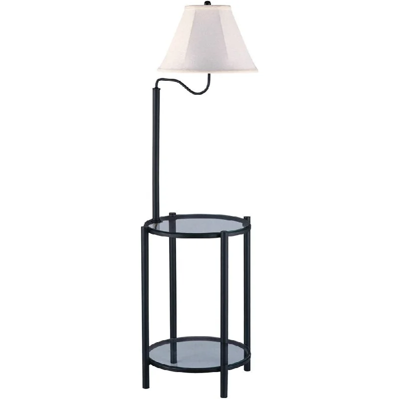 Industrial Style Floor Lamp with Exposed Bulbs for Loft ApartmentsGlass End Table Floor Lamp, Matte Black, CFL Bulb Included Industrial Style Floor Lamp with Exposed Bulbs for Loft ApartmentsGlass End Table Floor Lamp, Matte Black, CFL Bulb Included
