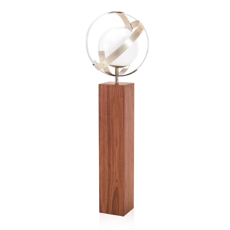 Wood Floor Lamp with Natural Grain for a Warm and Organic FeelSilver Globe & Wood Pedestal Contemporary Floor Lamp Wood Floor Lamp with Natural Grain for a Warm and Organic FeelSilver Globe & Wood Pedestal Contemporary Floor Lamp