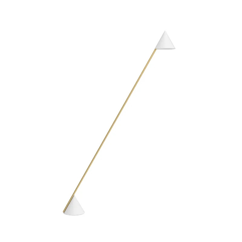 Modern Minimalist Floor Lamp for Contemporary Living RoomsHat Light Cone Down Floor Lamp - Brass/White