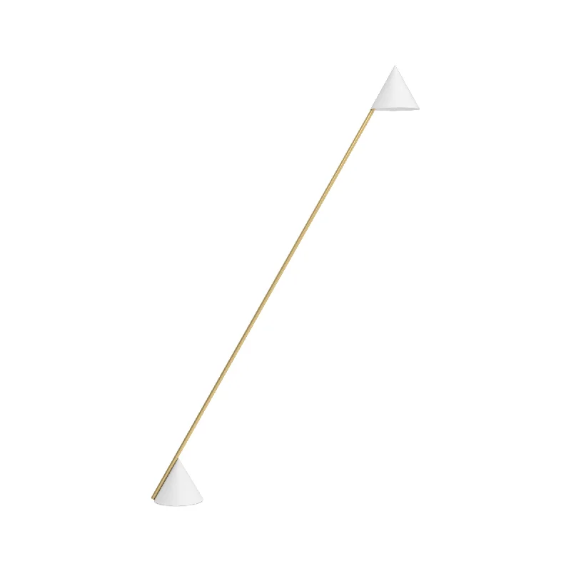 Modern Minimalist Floor Lamp for Contemporary Living RoomsHat Light Cone Down Floor Lamp - White/Brass