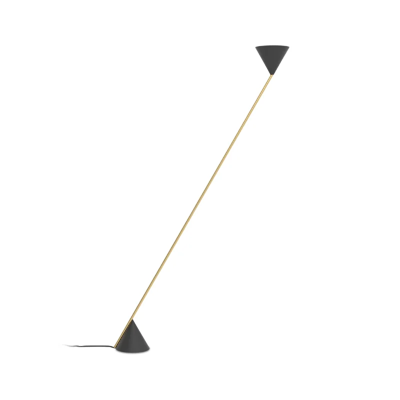 Fabric Floor Lamp with a Linen Shade for a Relaxed AestheticHat Light Cone Up Floor Lamp - Brass/Black Fabric Floor Lamp with a Linen Shade for a Relaxed AestheticHat Light Cone Up Floor Lamp - Brass/Black