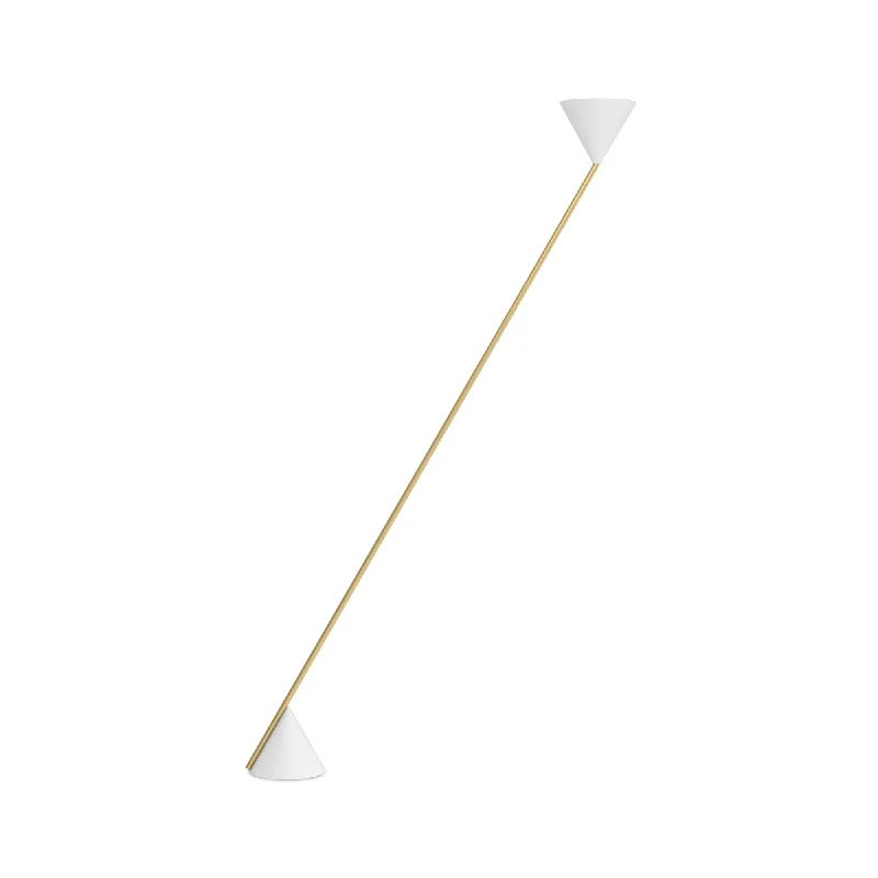 Industrial Style Floor Lamp with Exposed Bulbs for Loft ApartmentsHat Light Cone Up Floor Lamp - Brass/White Industrial Style Floor Lamp with Exposed Bulbs for Loft ApartmentsHat Light Cone Up Floor Lamp - Brass/White
