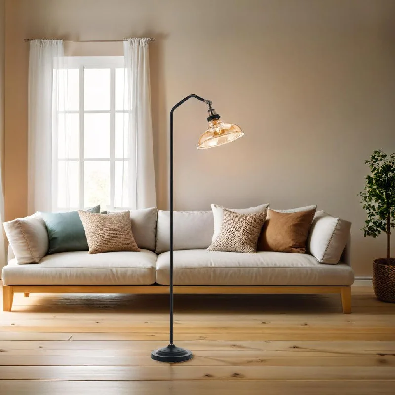 Victorian Style Floor Lamp for Traditional and Elegant InteriorsHertel Floor Lamp with Flexible Head in Amber Glass Victorian Style Floor Lamp for Traditional and Elegant InteriorsHertel Floor Lamp with Flexible Head in Amber Glass