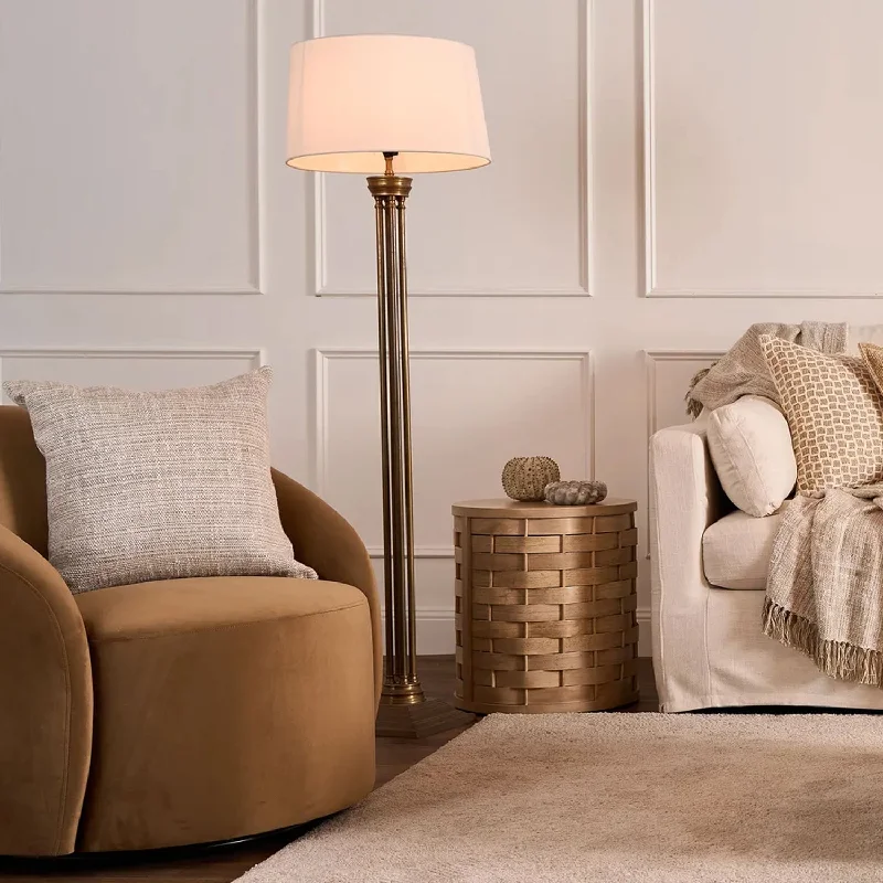 Glass Floor Lamp with Frosted Shades for Soft Diffused LightHudson Floor Lamp in Brass, Bronze or Antique Silver Glass Floor Lamp with Frosted Shades for Soft Diffused LightHudson Floor Lamp in Brass, Bronze or Antique Silver