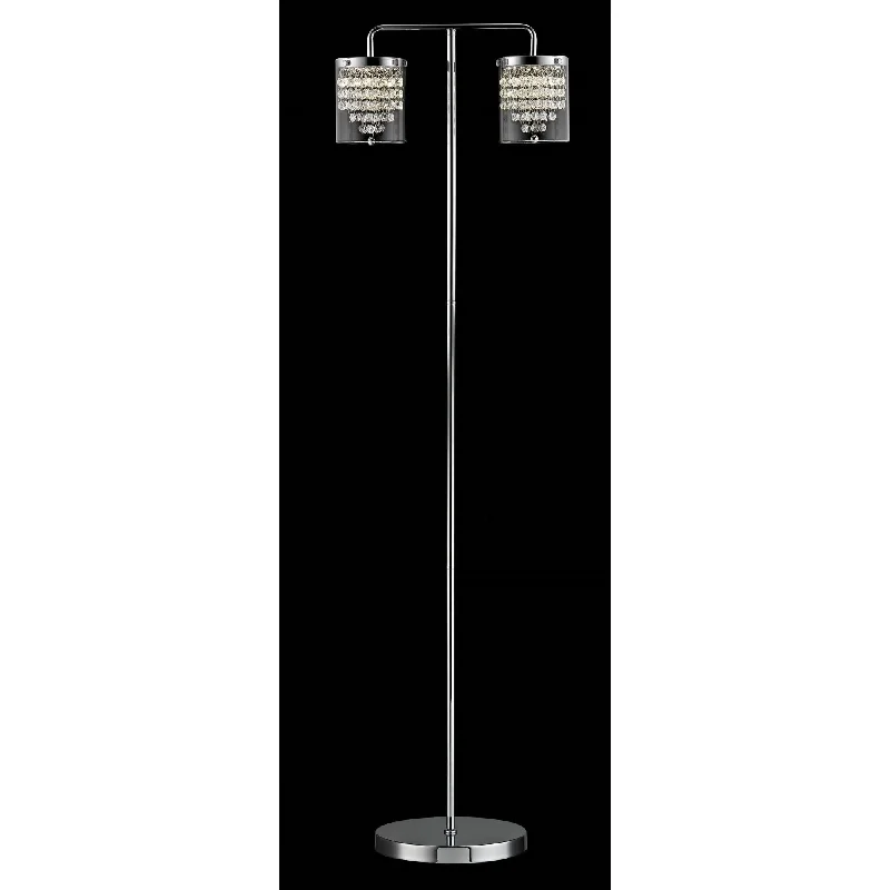 Adjustable Height Floor Lamp for Versatile Lighting NeedsImpex Lighting LED608242/FL/CH Florina 2 Light LED Floor Lamp Chrome Adjustable Height Floor Lamp for Versatile Lighting NeedsImpex Lighting LED608242/FL/CH Florina 2 Light LED Floor Lamp Chrome