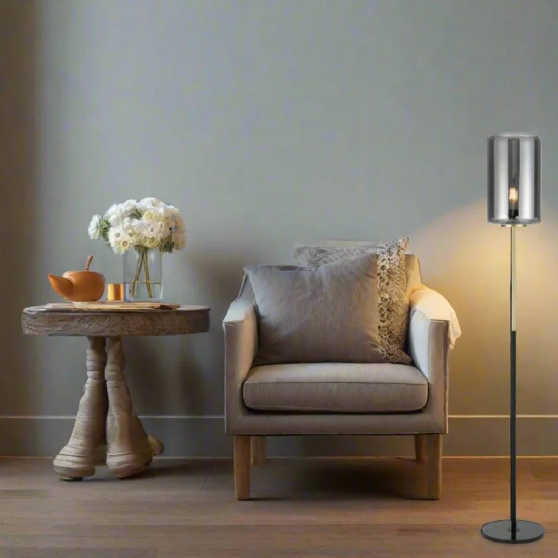 Way Switch Floor Lamp for Multiple Light Intensity LevelsKorova Floor Lamp in Opal or Smoke Glass Way Switch Floor Lamp for Multiple Light Intensity LevelsKorova Floor Lamp in Opal or Smoke Glass
