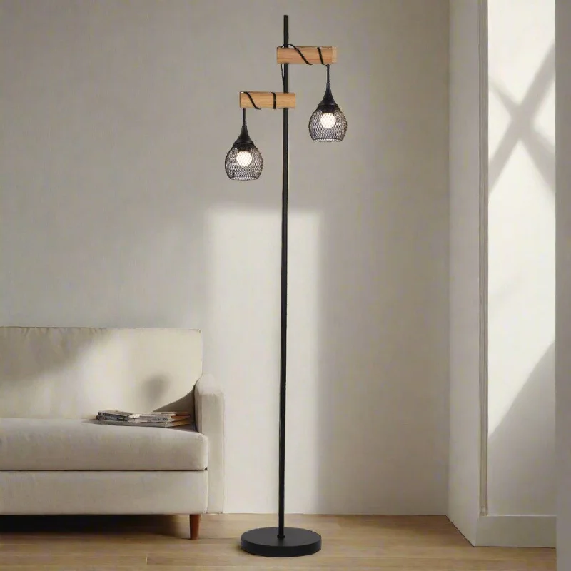 Smart Floor Lamp with Voice Control and Bluetooth ConnectivitySkylar Sleek Timber and Metal Floor Lamp - Black, 1640mm High, PL0042 Smart Floor Lamp with Voice Control and Bluetooth ConnectivitySkylar Sleek Timber and Metal Floor Lamp - Black, 1640mm High, PL0042
