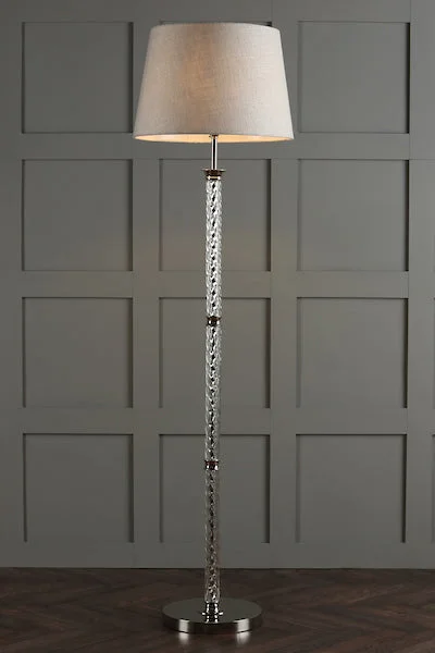 Wood Floor Lamp with Natural Grain for a Warm and Organic FeelLaura Ashley Louis Floor Lamp Twisted Glass Polished Nickel Base Wood Floor Lamp with Natural Grain for a Warm and Organic FeelLaura Ashley Louis Floor Lamp Twisted Glass Polished Nickel Base