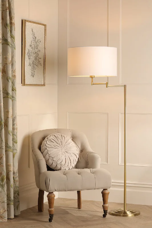 Dimmable Floor Lamp for Adjustable Lighting AmbianceLaura Ashley Marlowe Floor Lamp Antique Brass With Shade Dimmable Floor Lamp for Adjustable Lighting AmbianceLaura Ashley Marlowe Floor Lamp Antique Brass With Shade