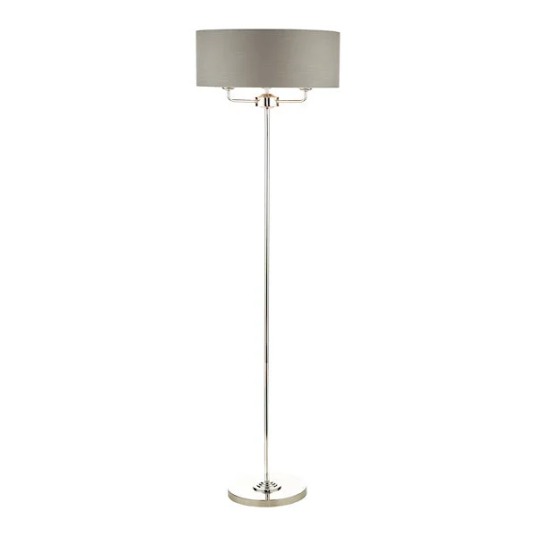 Dimmable Floor Lamp for Adjustable Lighting AmbianceLaura Ashley Sorrento Floor Lamp Polished Nickel with Charcoal Shade Dimmable Floor Lamp for Adjustable Lighting AmbianceLaura Ashley Sorrento Floor Lamp Polished Nickel with Charcoal Shade