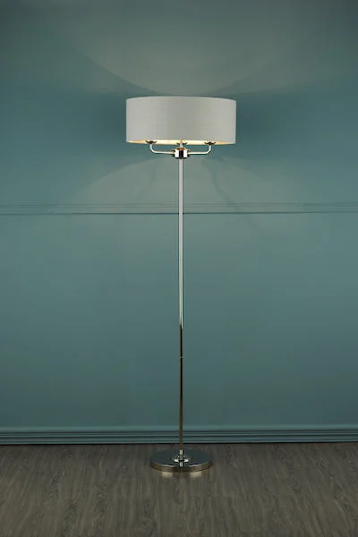Industrial Style Floor Lamp with Exposed Bulbs for Loft ApartmentsLaura Ashley Sorrento Floor Lamp Polished Nickel with Silver Shade Industrial Style Floor Lamp with Exposed Bulbs for Loft ApartmentsLaura Ashley Sorrento Floor Lamp Polished Nickel with Silver Shade