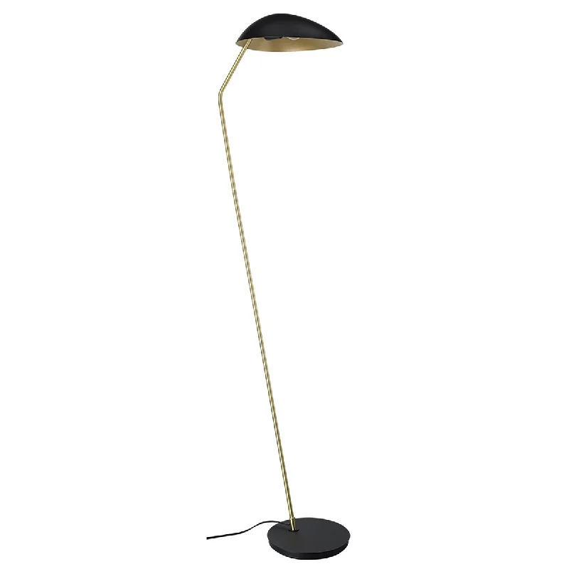 Smart Floor Lamp with Voice Control and Bluetooth ConnectivityLindmoor - 1-Light Floor Lamp Black Finish - Brushed Brass Accents Smart Floor Lamp with Voice Control and Bluetooth ConnectivityLindmoor - 1-Light Floor Lamp Black Finish - Brushed Brass Accents