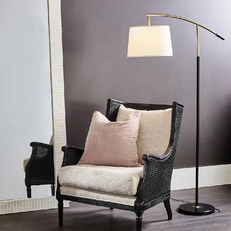 Modern Minimalist Floor Lamp for Contemporary Living RoomsLinz Floor Lamp in Black w/ Off-White Shade Modern Minimalist Floor Lamp for Contemporary Living RoomsLinz Floor Lamp in Black w/ Off-White Shade
