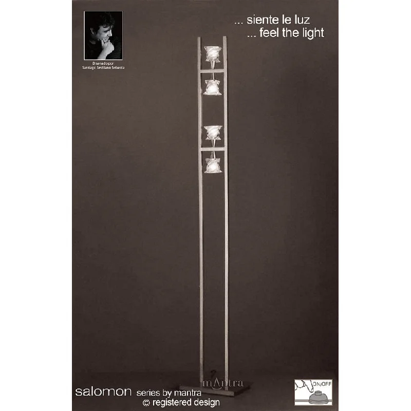 Way Switch Floor Lamp for Multiple Light Intensity LevelsMantra M3034 Salomon Floor Lamp 4 Light G9 Satin Nickel Way Switch Floor Lamp for Multiple Light Intensity LevelsMantra M3034 Salomon Floor Lamp 4 Light G9 Satin Nickel