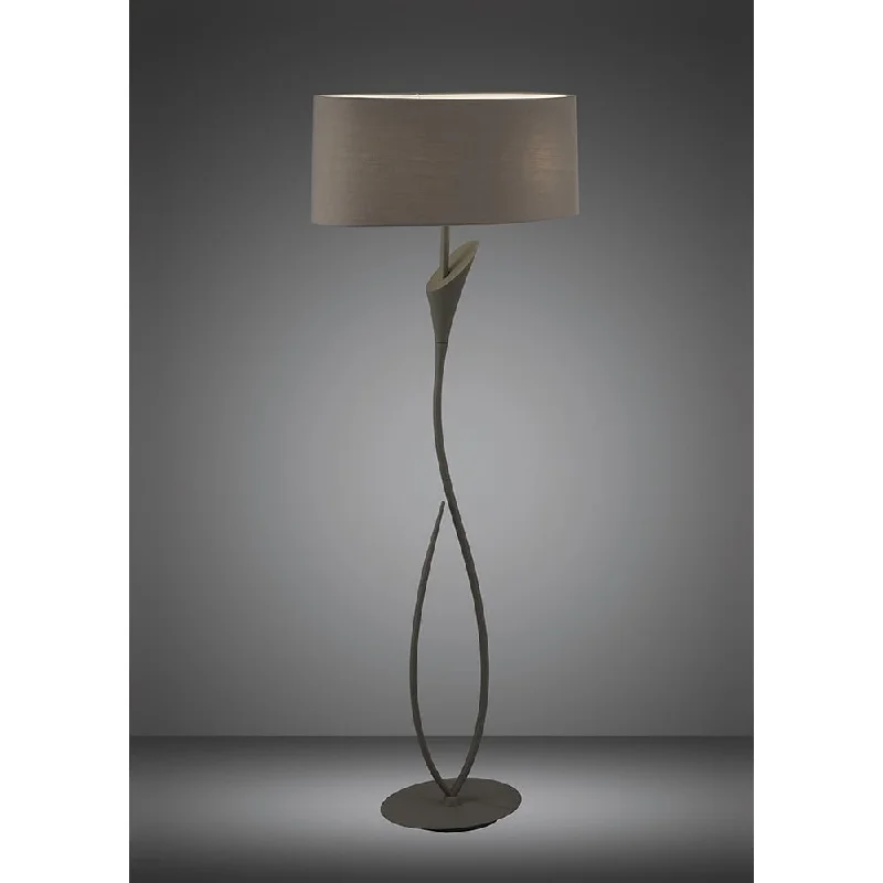 Fabric Floor Lamp with a Linen Shade for a Relaxed AestheticMantra M3689 Lua Floor Lamp 2 Light Ash Grey Fabric Floor Lamp with a Linen Shade for a Relaxed AestheticMantra M3689 Lua Floor Lamp 2 Light Ash Grey