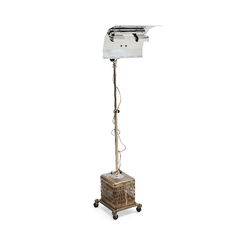 Smart Floor Lamp with Voice Control and Bluetooth ConnectivitySilver Vintage Medical Box Light Smart Floor Lamp with Voice Control and Bluetooth ConnectivitySilver Vintage Medical Box Light