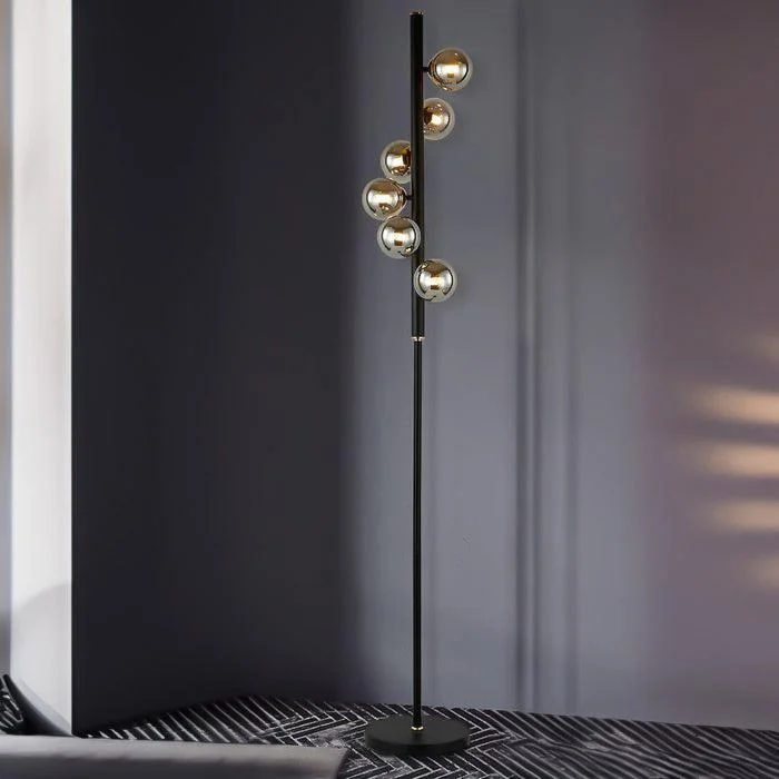Metal Floor Lamp with a Matte Black Finish for a Sleek LookMidday Floor Lamp 6Lt in Black Metal Floor Lamp with a Matte Black Finish for a Sleek LookMidday Floor Lamp 6Lt in Black