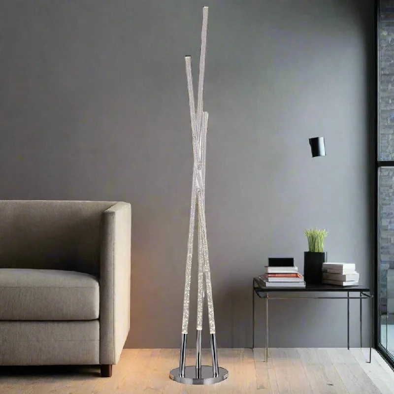 Metal Floor Lamp with a Matte Black Finish for a Sleek LookSkylar Contemporary LED Metal and Acrylic Floor Lamp - Chrome and Clear, 1360mm High, PL0110 Metal Floor Lamp with a Matte Black Finish for a Sleek LookSkylar Contemporary LED Metal and Acrylic Floor Lamp - Chrome and Clear, 1360mm High, PL0110