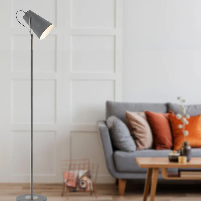 Metal Floor Lamp with a Matte Black Finish for a Sleek LookModern Chic Floor Lamp in Concrete/Nickel Metal Floor Lamp with a Matte Black Finish for a Sleek LookModern Chic Floor Lamp in Concrete/Nickel