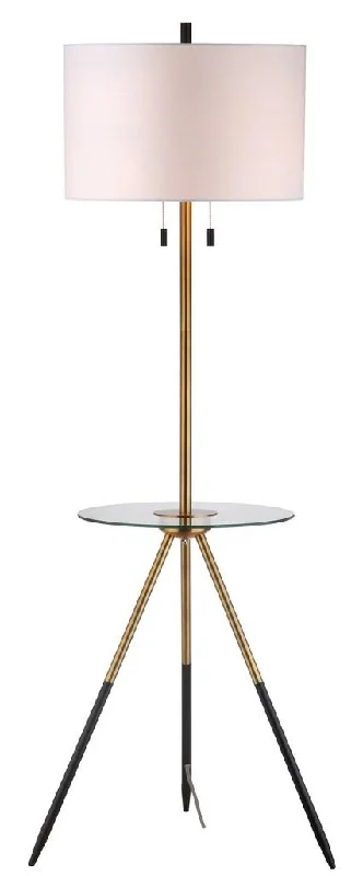 Glass Floor Lamp with Frosted Shades for Soft Diffused LightMORRISON FLOOR LAMP SIDE TABLE