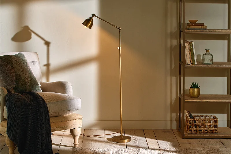USB Charging Port Floor Lamp for Convenient Device ChargingNkuku Chapda Task Floor Lamp Antiqued Brass USB Charging Port Floor Lamp for Convenient Device ChargingNkuku Chapda Task Floor Lamp Antiqued Brass