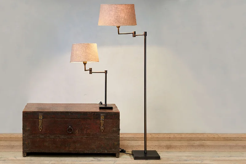 Way Switch Floor Lamp for Multiple Light Intensity LevelsNkuku Kara Iron Swing Arm Adjustable Floor Lamp Aged Bronze Way Switch Floor Lamp for Multiple Light Intensity LevelsNkuku Kara Iron Swing Arm Adjustable Floor Lamp Aged Bronze