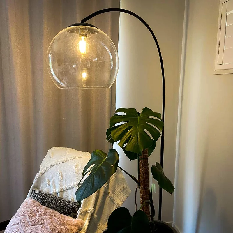 Marble Base Floor Lamp for a Touch of LuxuryGlass Dome Arc Floor Lamp Large in Black or Antique Brass Marble Base Floor Lamp for a Touch of LuxuryGlass Dome Arc Floor Lamp Large in Black or Antique Brass