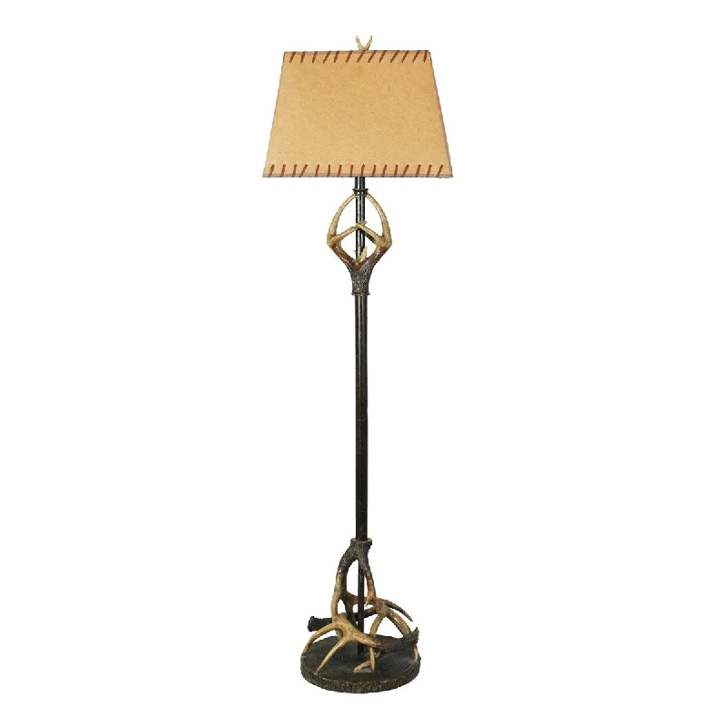 Rustic Farmhouse Style Floor Lamp for Cozy BedroomsPolyresin Antler Floor Lamp