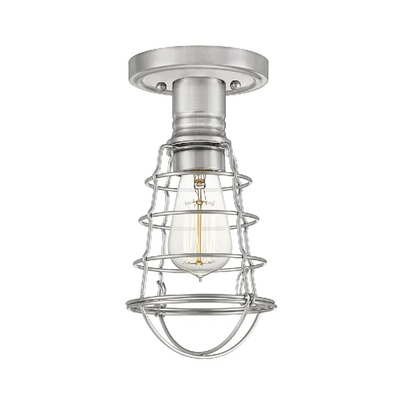 Rustic Farmhouse Style Floor Lamp for Cozy BedroomsQuoizel Mixon 1 Light Nickel Semi-flush Mount Rustic Farmhouse Style Floor Lamp for Cozy BedroomsQuoizel Mixon 1 Light Nickel Semi-flush Mount