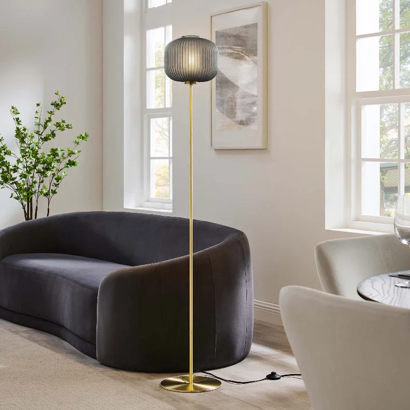Glass Floor Lamp with Frosted Shades for Soft Diffused LightReprise Glass Sphere Glass and Metal Floor Lamp by Modway Glass Floor Lamp with Frosted Shades for Soft Diffused LightReprise Glass Sphere Glass and Metal Floor Lamp by Modway