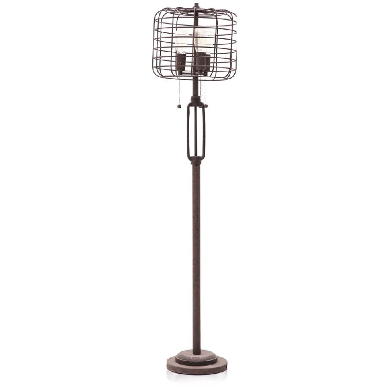 Dimmable Floor Lamp for Adjustable Lighting AmbianceRustic Cage Floor Lamp