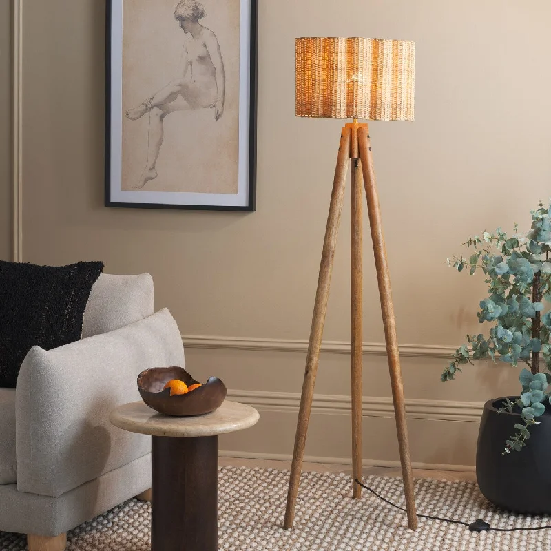 Wood Floor Lamp with Natural Grain for a Warm and Organic FeelSAFAVIEH Lighting Nalani 63-inch Floor Lamp - Natural - 16Wx16Dx63H Wood Floor Lamp with Natural Grain for a Warm and Organic FeelSAFAVIEH Lighting Nalani 63-inch Floor Lamp - Natural - 16Wx16Dx63H
