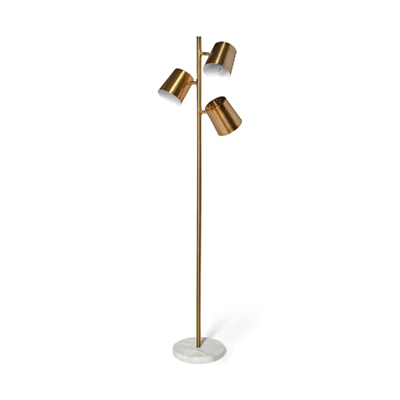 Fabric Floor Lamp with a Linen Shade for a Relaxed AestheticSanders Floor Lamp Gold Metal | White Marble Fabric Floor Lamp with a Linen Shade for a Relaxed AestheticSanders Floor Lamp Gold Metal | White Marble