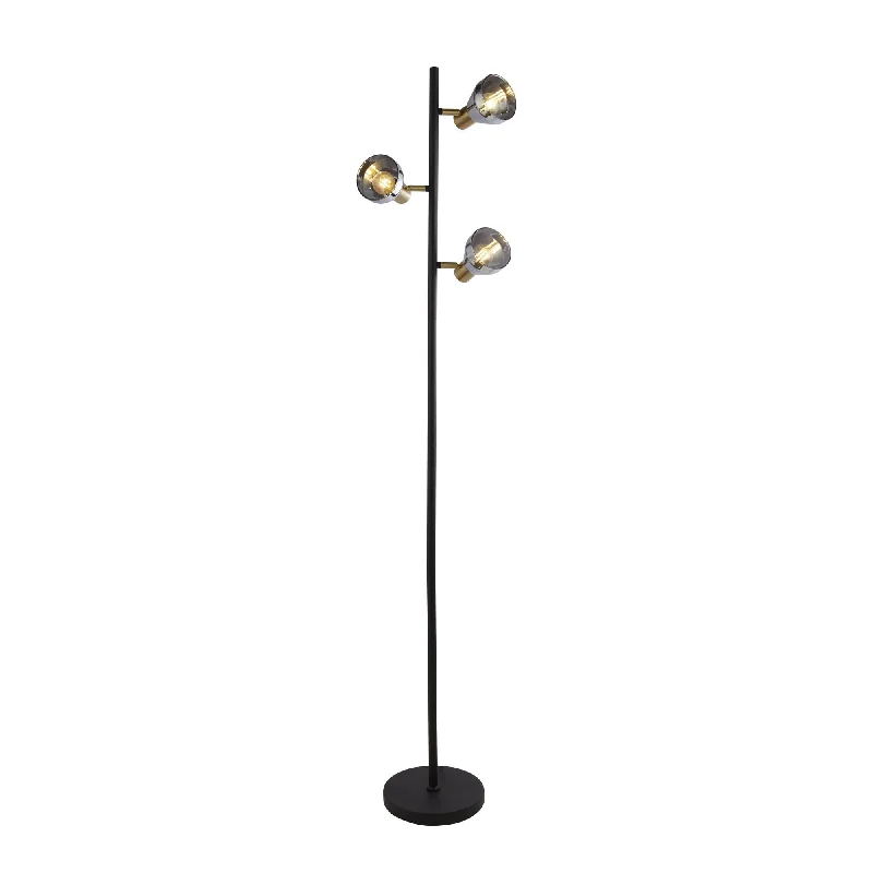 Metal Floor Lamp with a Matte Black Finish for a Sleek LookSearchlight 23803-3SM Westminster 3 Light Floor Lamp Black Satin Brass Metal Smoked Metal Floor Lamp with a Matte Black Finish for a Sleek LookSearchlight 23803-3SM Westminster 3 Light Floor Lamp Black Satin Brass Metal Smoked