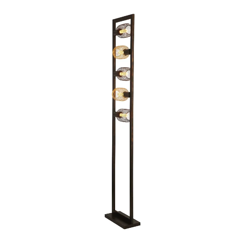 Smart Floor Lamp with Voice Control and Bluetooth ConnectivitySearchlight 24101-5RU Oblong 5 Light Floor Lamp Rustic Brown Metal Smart Floor Lamp with Voice Control and Bluetooth ConnectivitySearchlight 24101-5RU Oblong 5 Light Floor Lamp Rustic Brown Metal