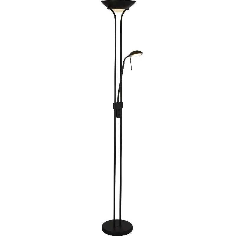 Bohemian Inspired Floor Lamp for Eclectic Home DecorSearchlight 5430BK Mother Child LED Floor Lamp Matt Black Metal Glass