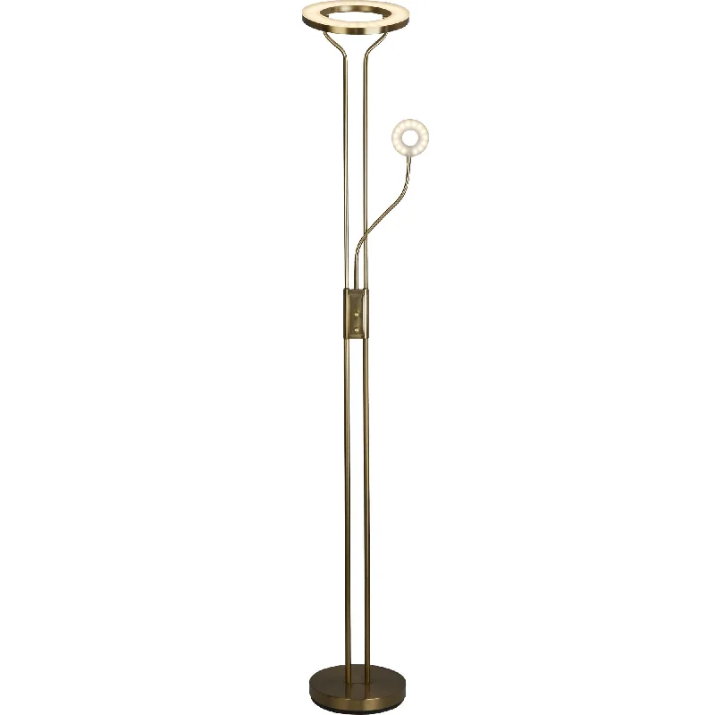 Wood Floor Lamp with Natural Grain for a Warm and Organic FeelSearchlight 55601SB Mother Child LED Floor Lamp Satin Brass Metal Wood Floor Lamp with Natural Grain for a Warm and Organic FeelSearchlight 55601SB Mother Child LED Floor Lamp Satin Brass Metal