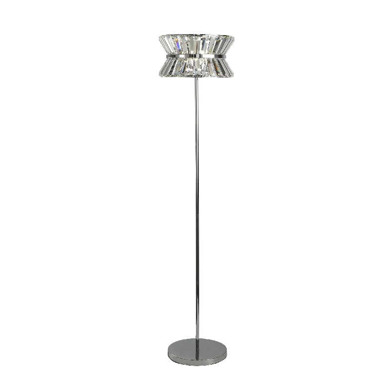 Adjustable Height Floor Lamp for Versatile Lighting NeedsSearchlight 59411-3CC Uptown 3 Light Floor Lamp Chrome Metal Clear Crystal