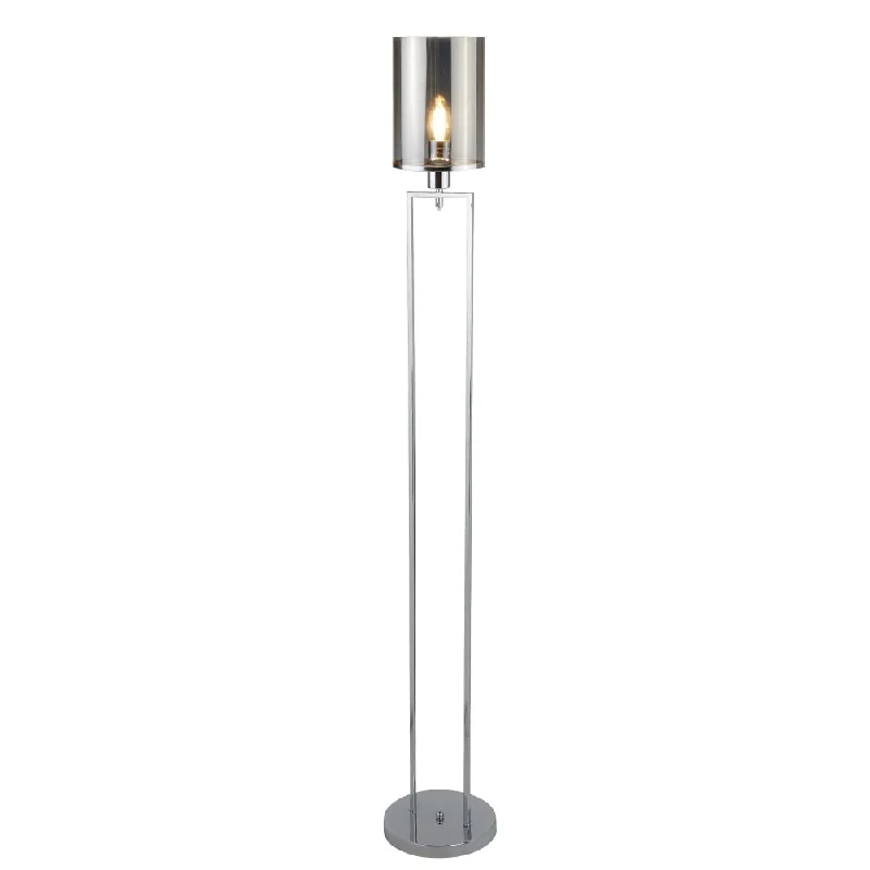 Way Switch Floor Lamp for Multiple Light Intensity LevelsSearchlight 9053CC Catalina 1 Light Floor Lamp Chrome Smoked Glass Shades Way Switch Floor Lamp for Multiple Light Intensity LevelsSearchlight 9053CC Catalina 1 Light Floor Lamp Chrome Smoked Glass Shades
