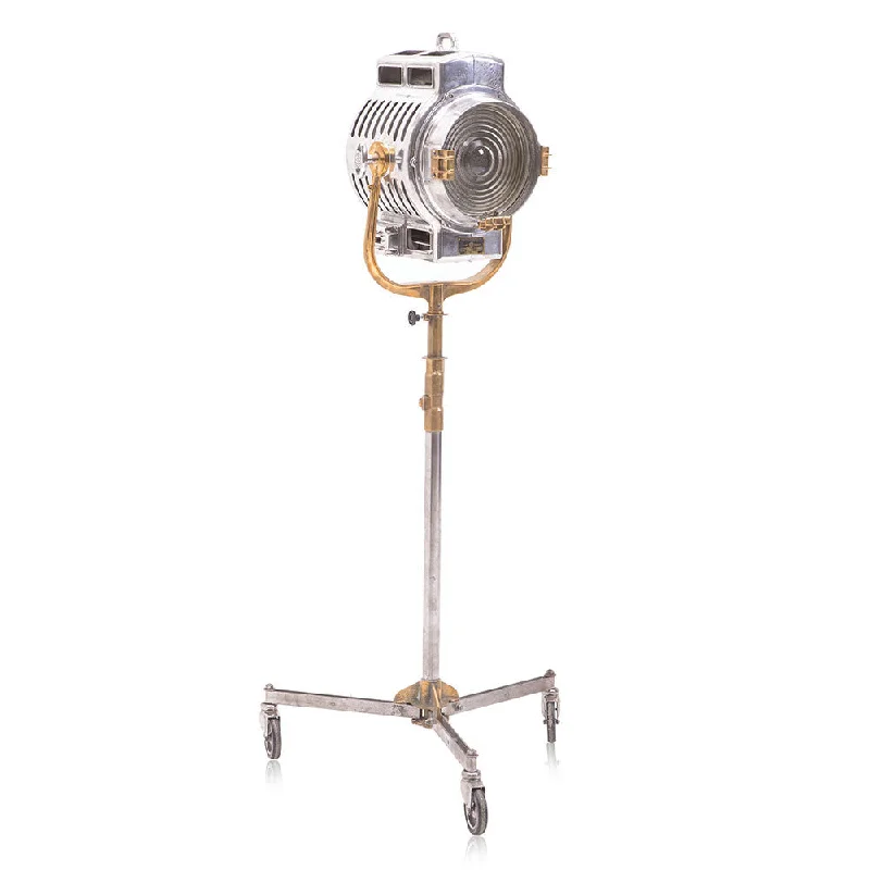 Bohemian Inspired Floor Lamp for Eclectic Home DecorSilver Film Studio Light