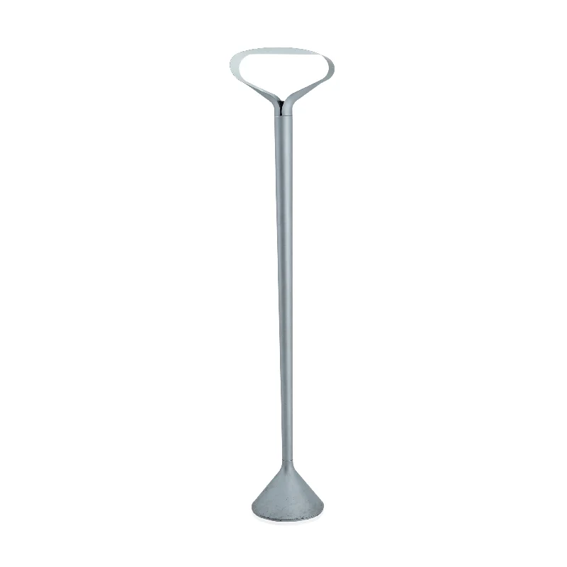 Glass Floor Lamp with Frosted Shades for Soft Diffused LightSilver Futuristic Pole Floor Lamp Glass Floor Lamp with Frosted Shades for Soft Diffused LightSilver Futuristic Pole Floor Lamp