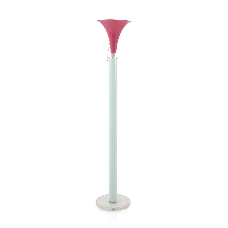 Glass Floor Lamp with Frosted Shades for Soft Diffused LightSkinny Teal Floor Lamp
