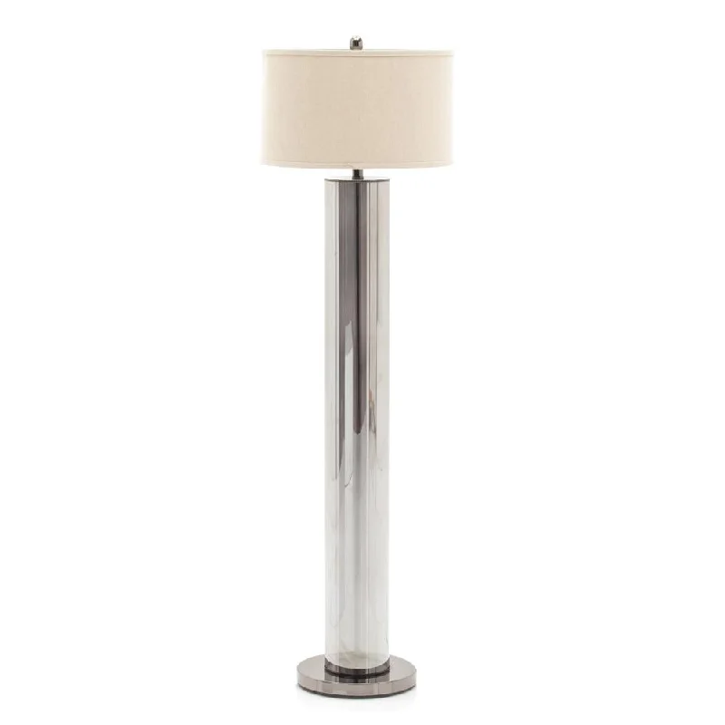 Glass Floor Lamp with Frosted Shades for Soft Diffused LightSmoke Glass Floor Lamp