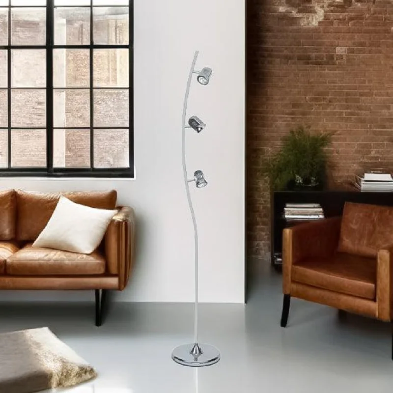 Adjustable Height Floor Lamp for Versatile Lighting NeedsSpot Floor Lamp 3Lt GU10 in Satin Chrome Superlux Lighting - UL350-SC Adjustable Height Floor Lamp for Versatile Lighting NeedsSpot Floor Lamp 3Lt GU10 in Satin Chrome Superlux Lighting - UL350-SC