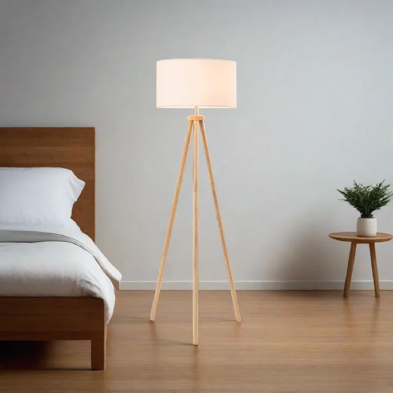 Glass Floor Lamp with Frosted Shades for Soft Diffused LightTimeless Timber Floor Lamp with White Shade Glass Floor Lamp with Frosted Shades for Soft Diffused LightTimeless Timber Floor Lamp with White Shade
